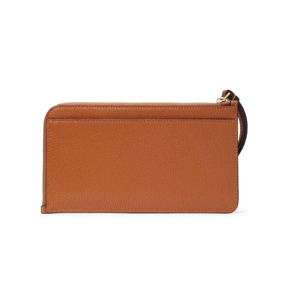 New Kate Spade Lucy Pebbled Leather Medium L-zip Wristlet Warm Gingerbread - Picture 3 of 3